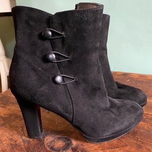 Impo platform black suede booties size 10